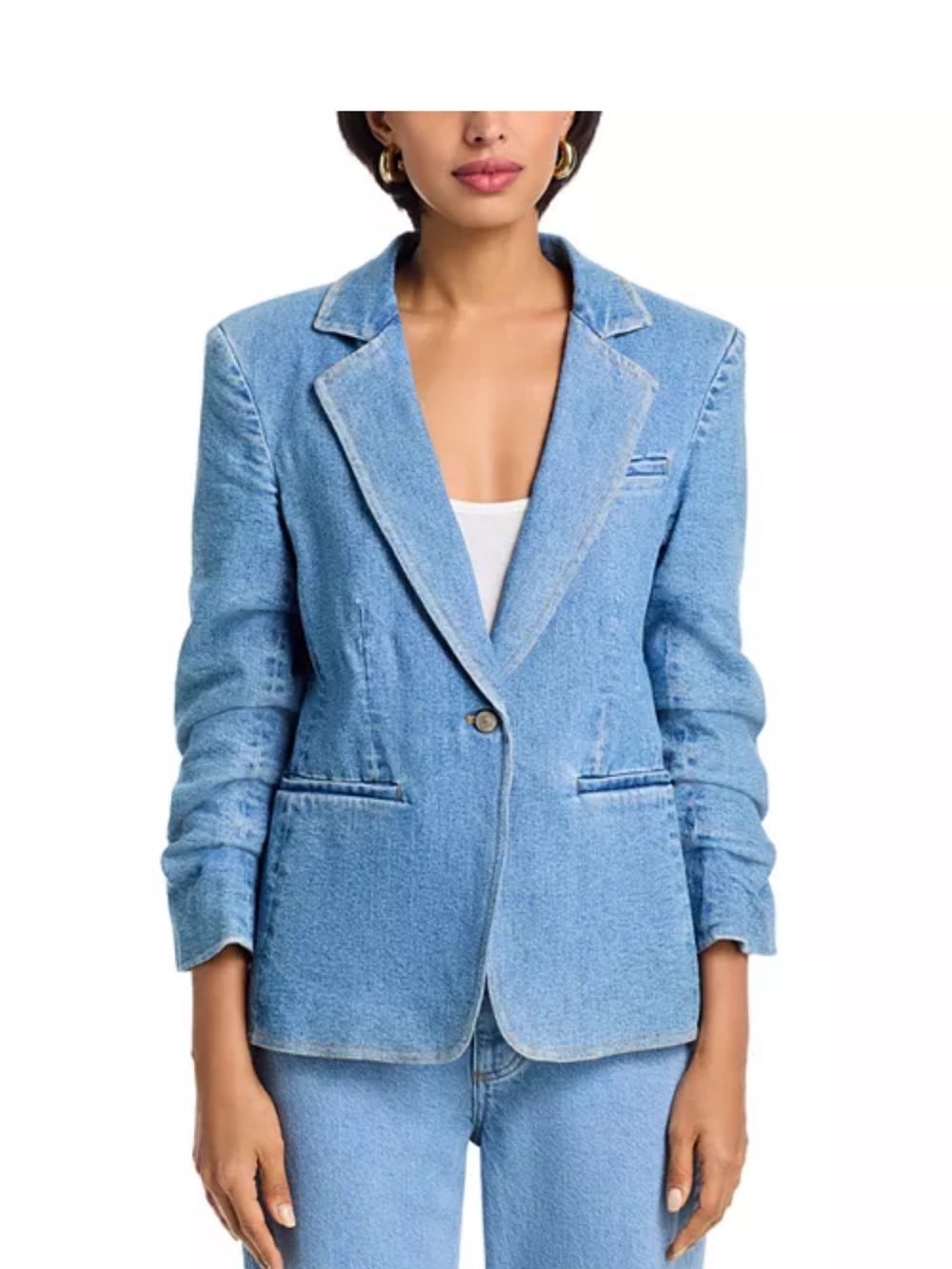 Rare Pinko Light Blue Denim Blazer small - Picture 3 of 10